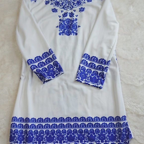 PRINTED EMBELLISHED SHIRT DRESS, New without tags - Picture 4 of 4